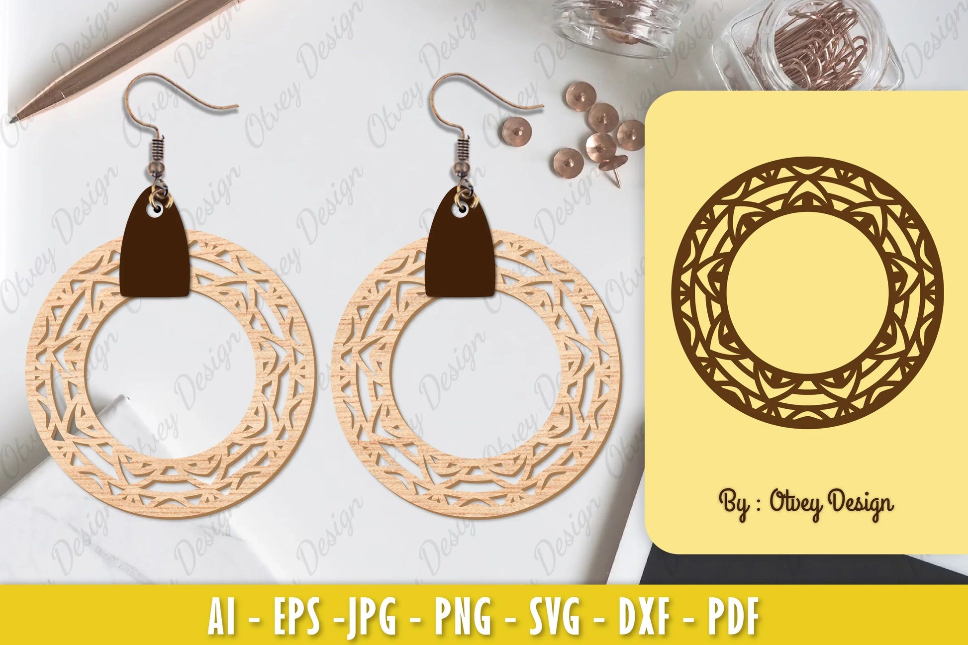 Earrings Mandala SVG Bundle 16 - CraftNest - Digital Crafting and Art