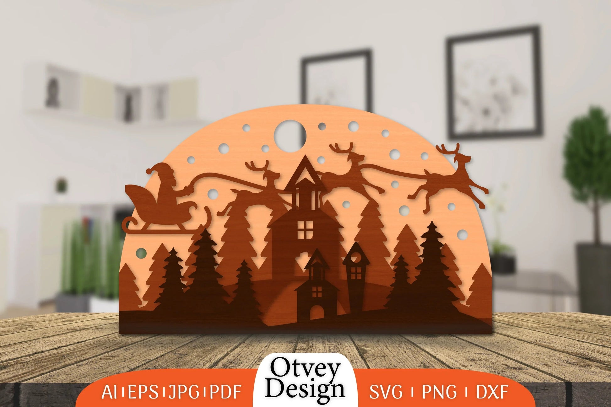 Christmas Santa Sleigh Layered Lasercut SVG Bundle 5 - CraftNest - Digital Crafting and Art