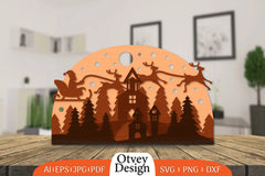 Christmas Santa Sleigh Layered Lasercut SVG Bundle 5 - CraftNest - Digital Crafting and Art