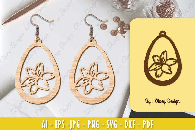 Flower Earring Laser Cut SVG Bundle 36 - CraftNest - Digital Crafting and Art