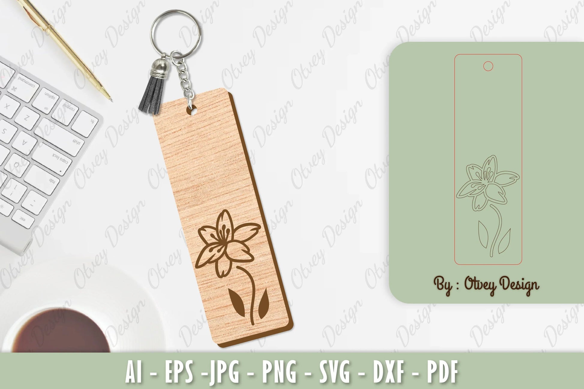 Flower Keychain Laser Cut SVG Bundle 46 - CraftNest - Digital Crafting and Art