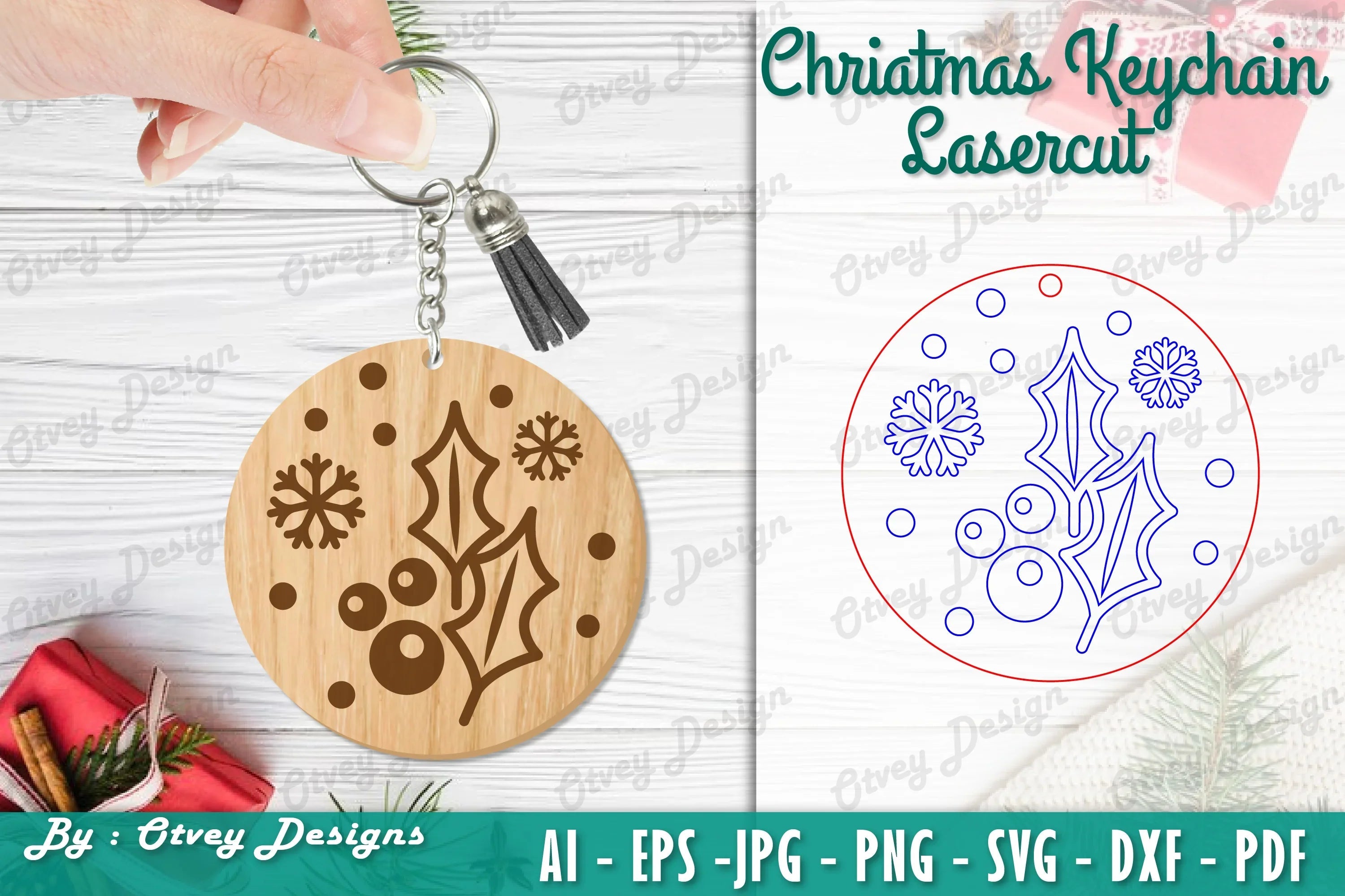 Christmas Keychain Lasercut SVG Bundle - CraftNest - Digital Crafting and Art