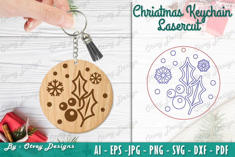 Christmas Keychain Lasercut SVG Bundle - CraftNest - Digital Crafting and Art