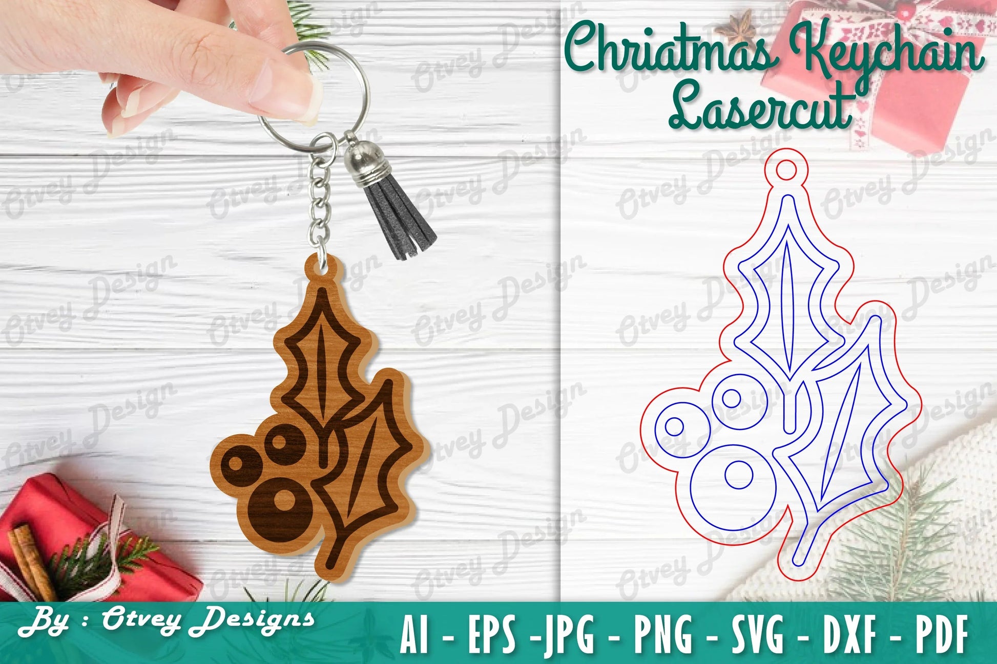 Christmas Keychain Lasercut SVG Bundle - CraftNest - Digital Crafting and Art