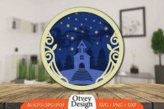 Christmas Round Santa Sleigh 3D Lasercut SVG Bundle 5 - CraftNest - Digital Crafting and Art