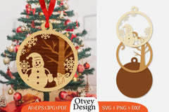 Christmas Snowman Ornament SVG Bundle 10 - CraftNest - Digital Crafting and Art
