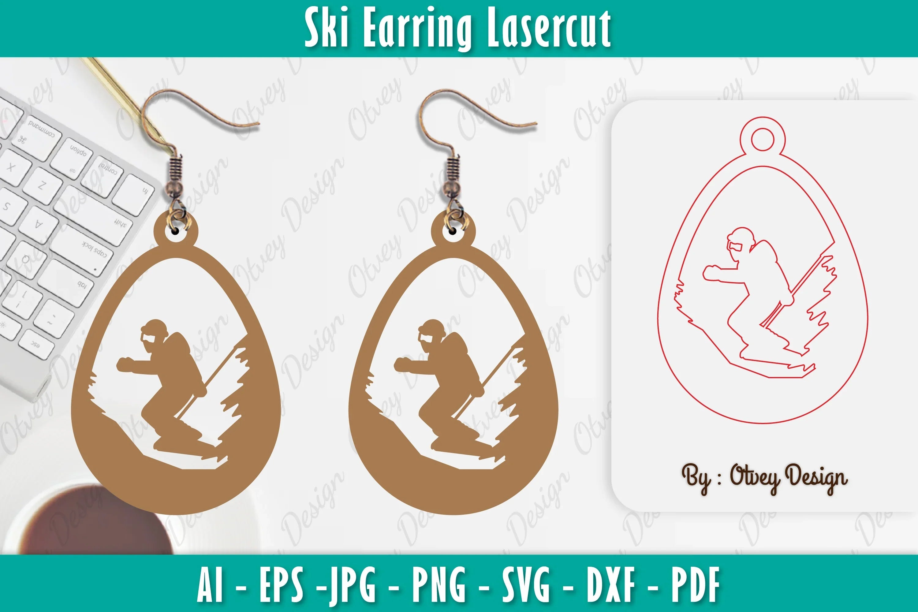 Ski Earring Laser Cut SVG Bundle 13 - CraftNest - Digital Crafting and Art