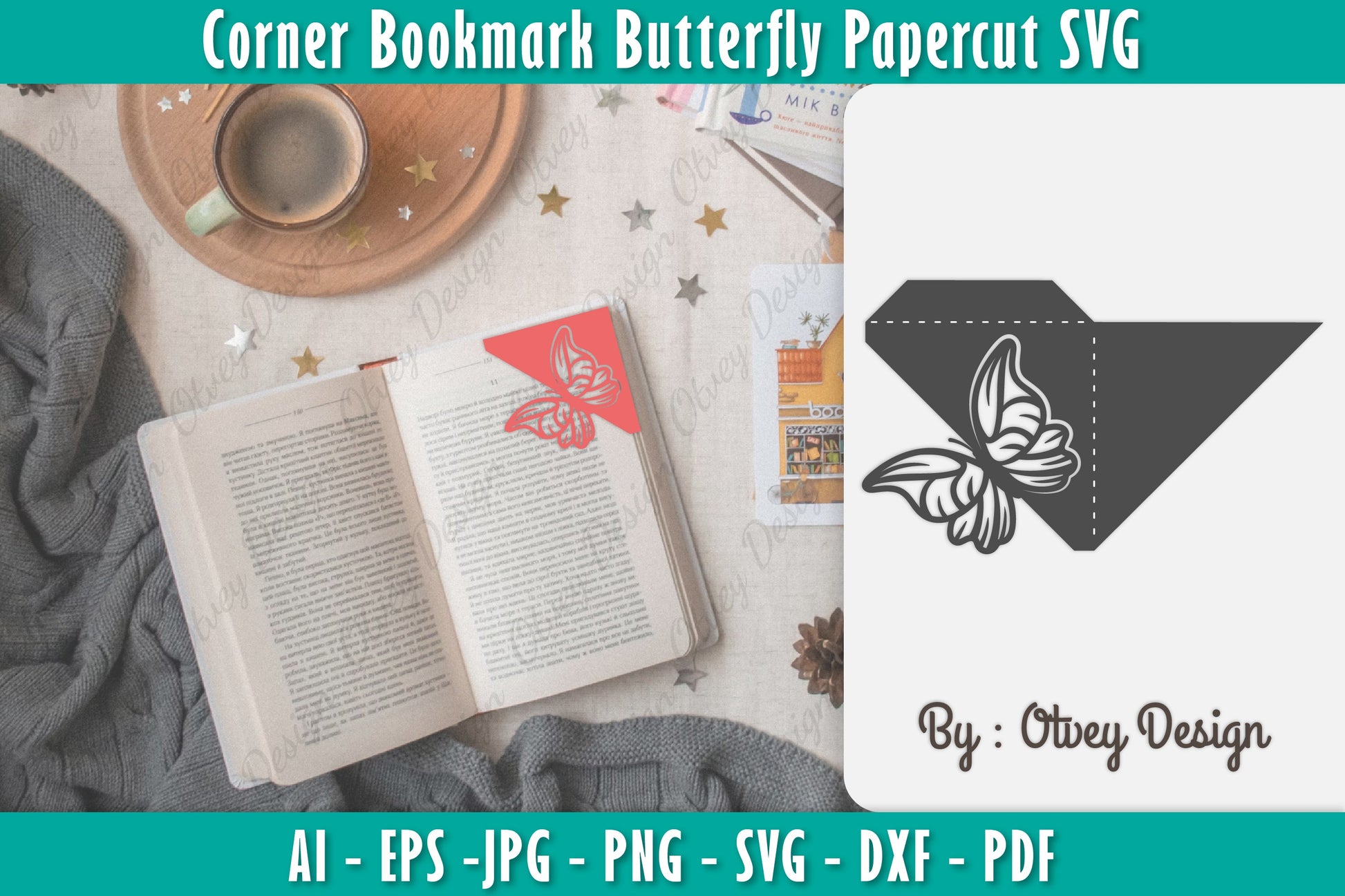 Butterfly Corner Bookmark SVG Bundle 12 - CraftNest - Digital Crafting and Art