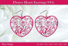 Flower Heart Earrings SVG Bundle
