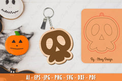 Halloween Keychain Laser Cut SVG Bundle 8 - CraftNest - Digital Crafting and Art