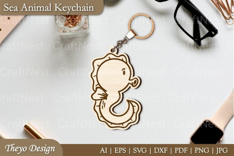 Cute Sea Animal Keychain SVG