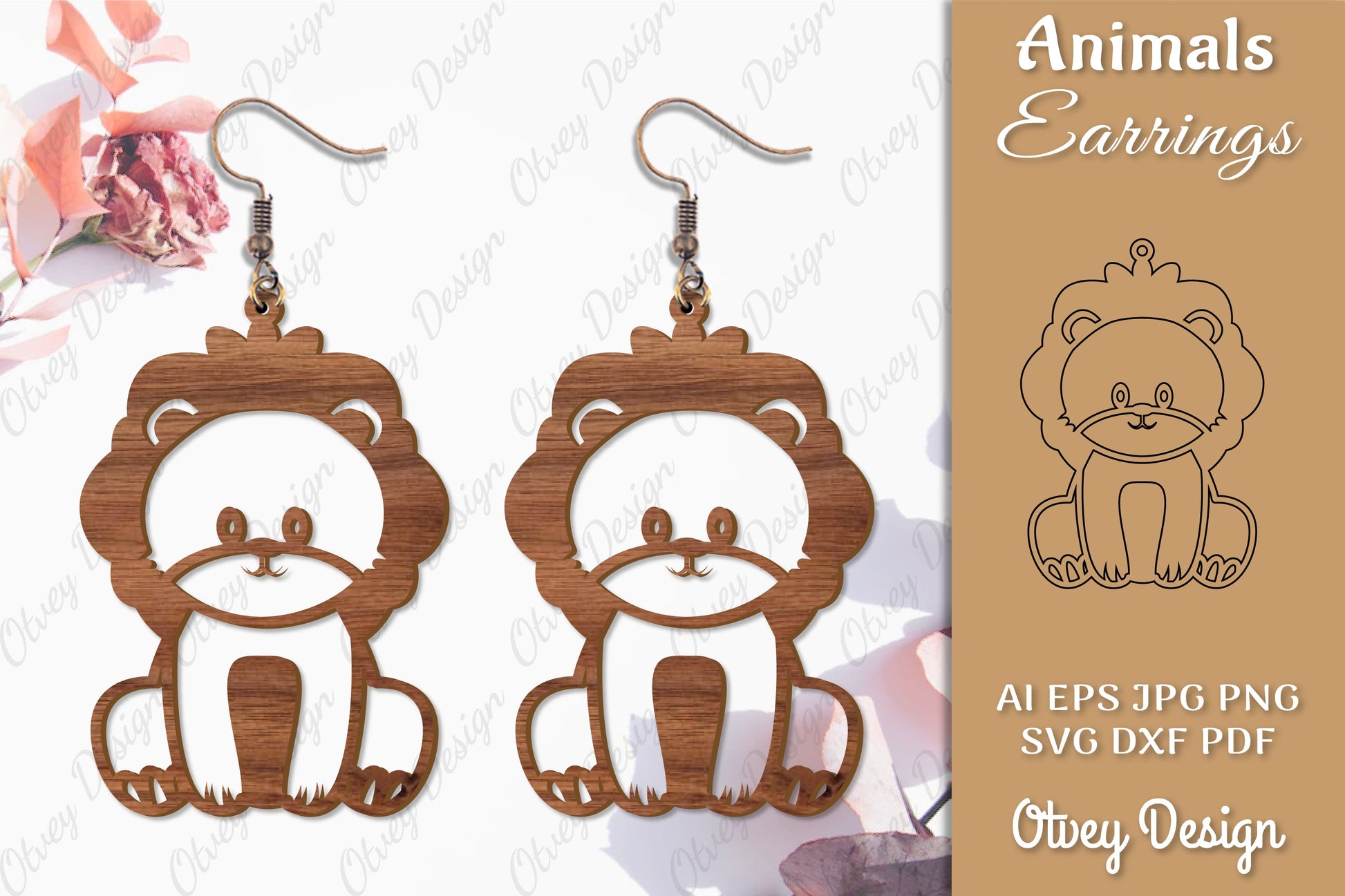 Animal Earrings SVG Bundle 12 - CraftNest - Digital Crafting and Art