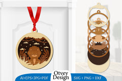 3D Animal Ornament Layered Lasercut SVG Bundle 6 - CraftNest - Digital Crafting and Art