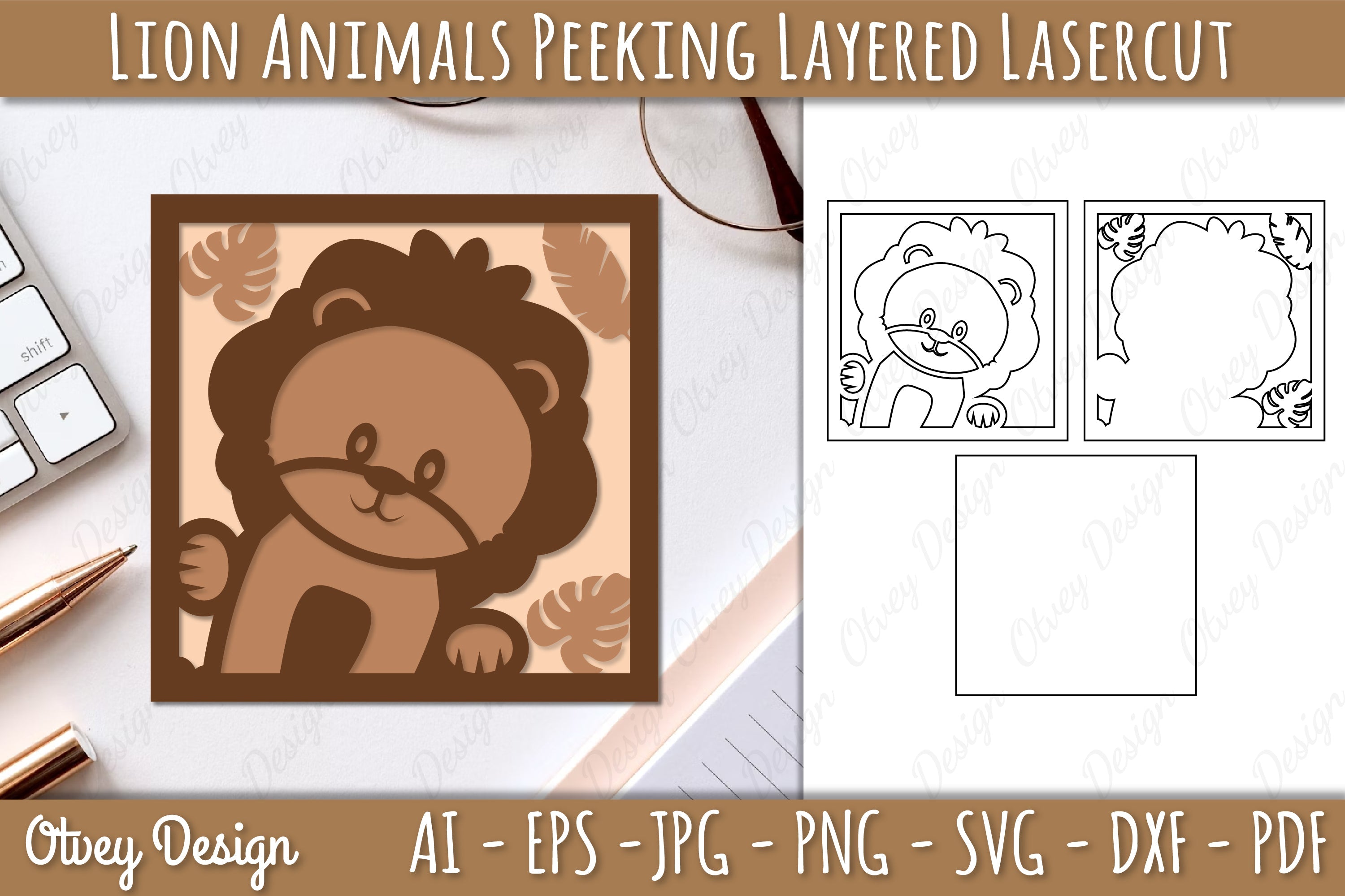 Animals Peeking Layered Lasercut SVG Bundle 12 - CraftNest - Digital Crafting and Art