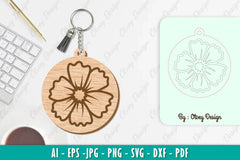 Flower Keychain SVG Bundle 33 - CraftNest - Digital Crafting and Art