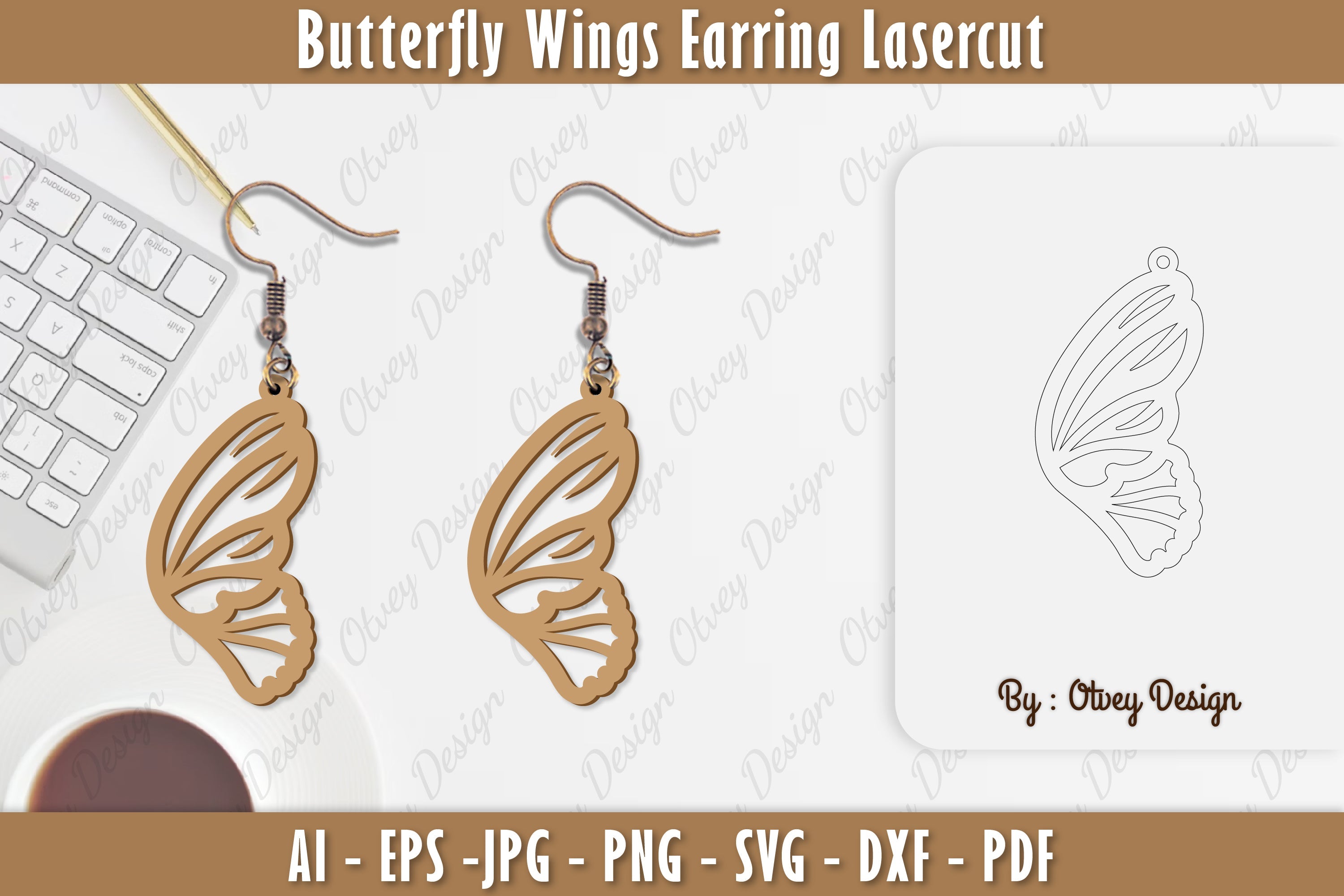 Butterfly Earring Lasercut SVG Bundle 13 - CraftNest - Digital Crafting and Art