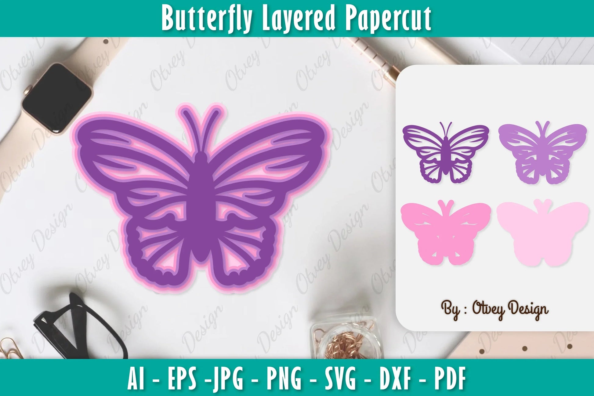 Butterfly Layered Papercut SVG Bundle 13 - CraftNest - Digital Crafting and Art