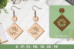 Flower Earrings Laser Cut SVG Bundle 7 - CraftNest - Digital Crafting and Art