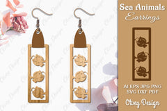 Sea Animals Earrings Laser Cut SVG Bundle 69 - CraftNest - Digital Crafting and Art