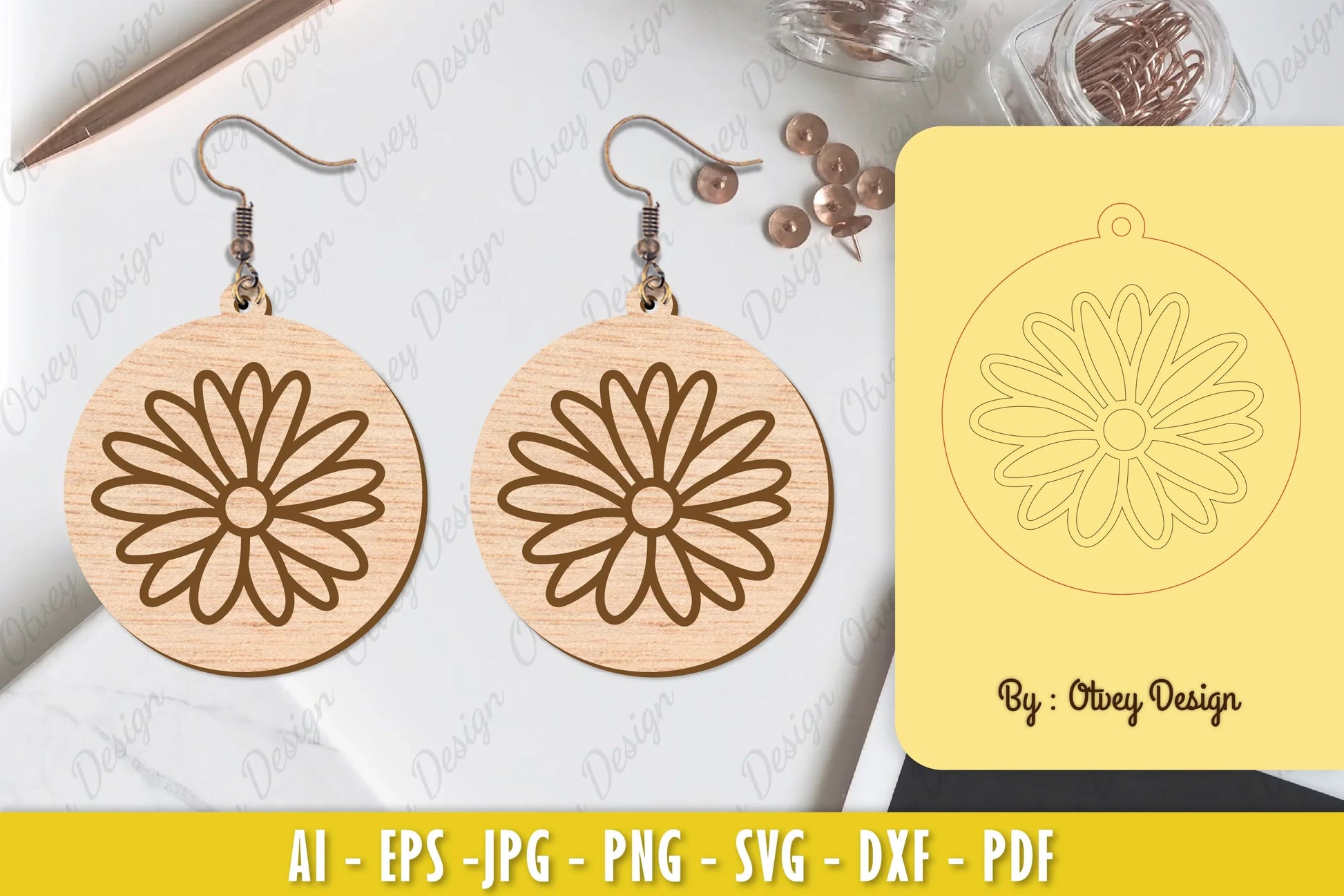 Flower Earring Laser Cut SVG Bundle 27 - CraftNest - Digital Crafting and Art