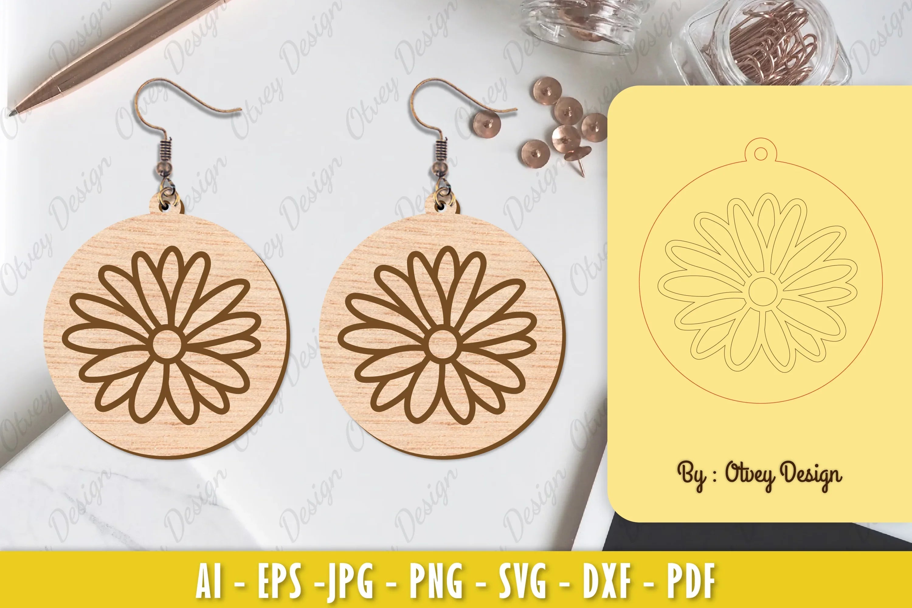 Flower Earring Laser Cut SVG Bundle 27 - CraftNest - Digital Crafting and Art