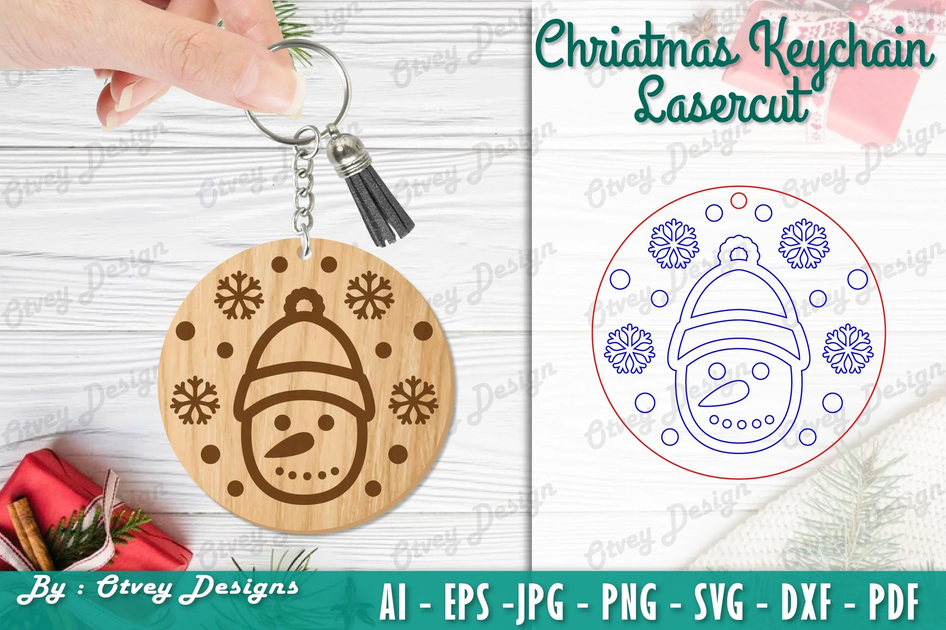 Christmas Keychain Lasercut SVG Bundle - CraftNest - Digital Crafting and Art