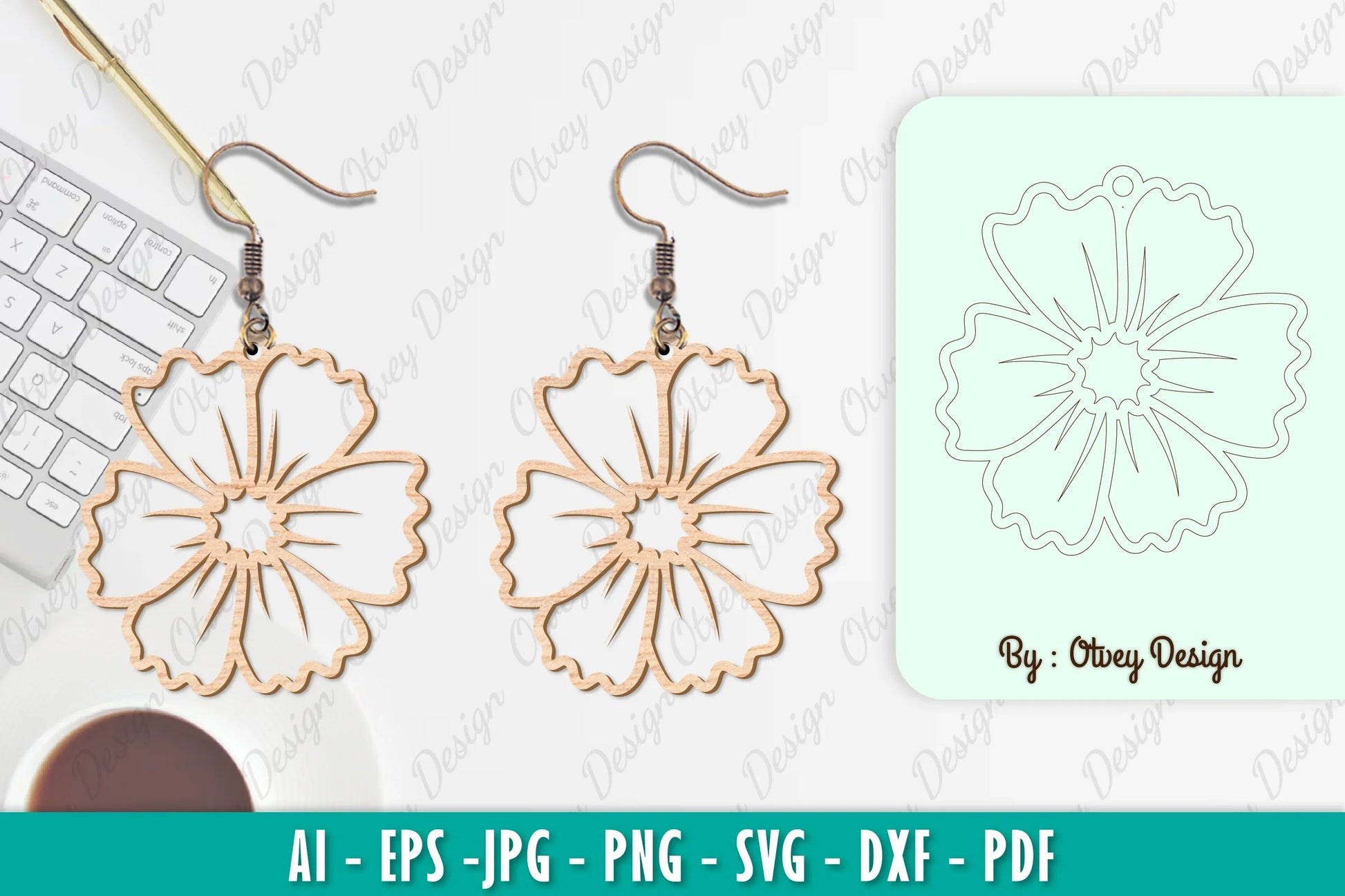 Flower Earring SVG Bundle 9 - CraftNest - Digital Crafting and Art