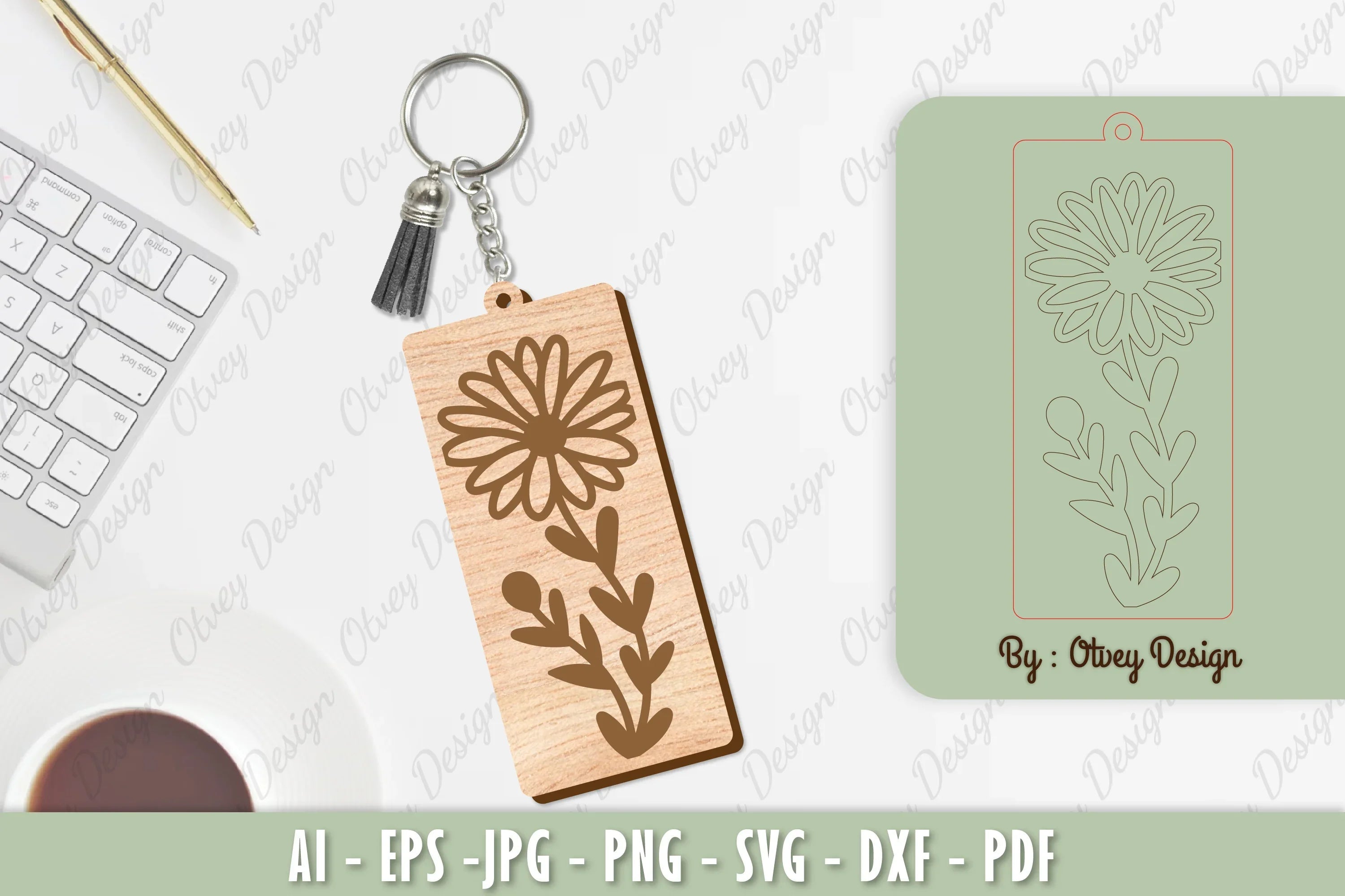 Flower Keychain Laser Cut SVG Bundle 27 - CraftNest - Digital Crafting and Art