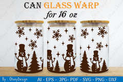 Snowman Can Glass 16 OZ SVG Bundle 4 - CraftNest - Digital Crafting and Art