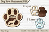 Dog Paw Ornament SVG Bundle