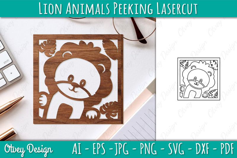 Animals Peeking Lasercut SVG Bundle 12 - CraftNest - Digital Crafting and Art