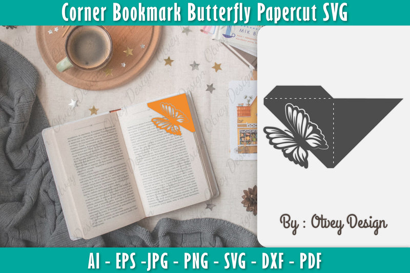 Butterfly Corner Bookmark SVG Bundle 13 - CraftNest - Digital Crafting and Art