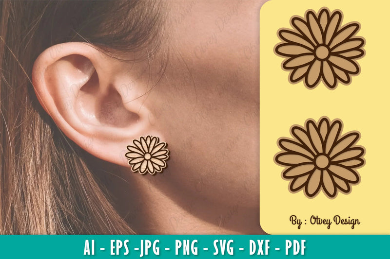 Flower Earring Laser Cut SVG Bundle 137 - CraftNest - Digital Crafting and Art