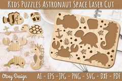 Kids Sea Animals Educational Puzzles SVG Bundle - CraftNest - Digital Crafting and Art