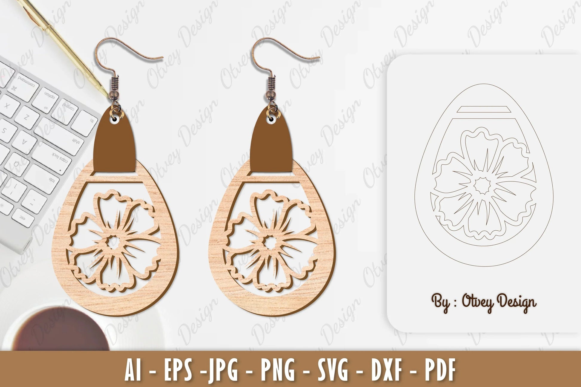 Flower Earring SVG Bundle 69 - CraftNest - Digital Crafting and Art