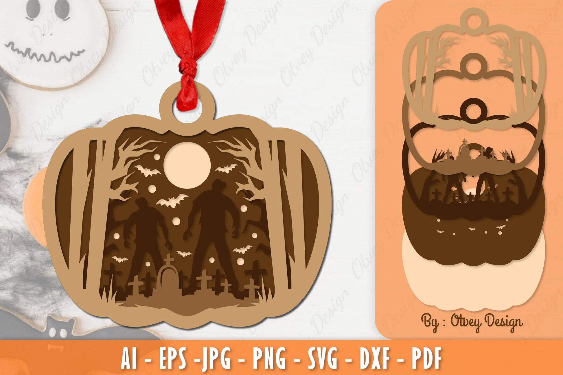 Halloween Ornament Lasercut SVG Bundle 7 - CraftNest - Digital Crafting and Art