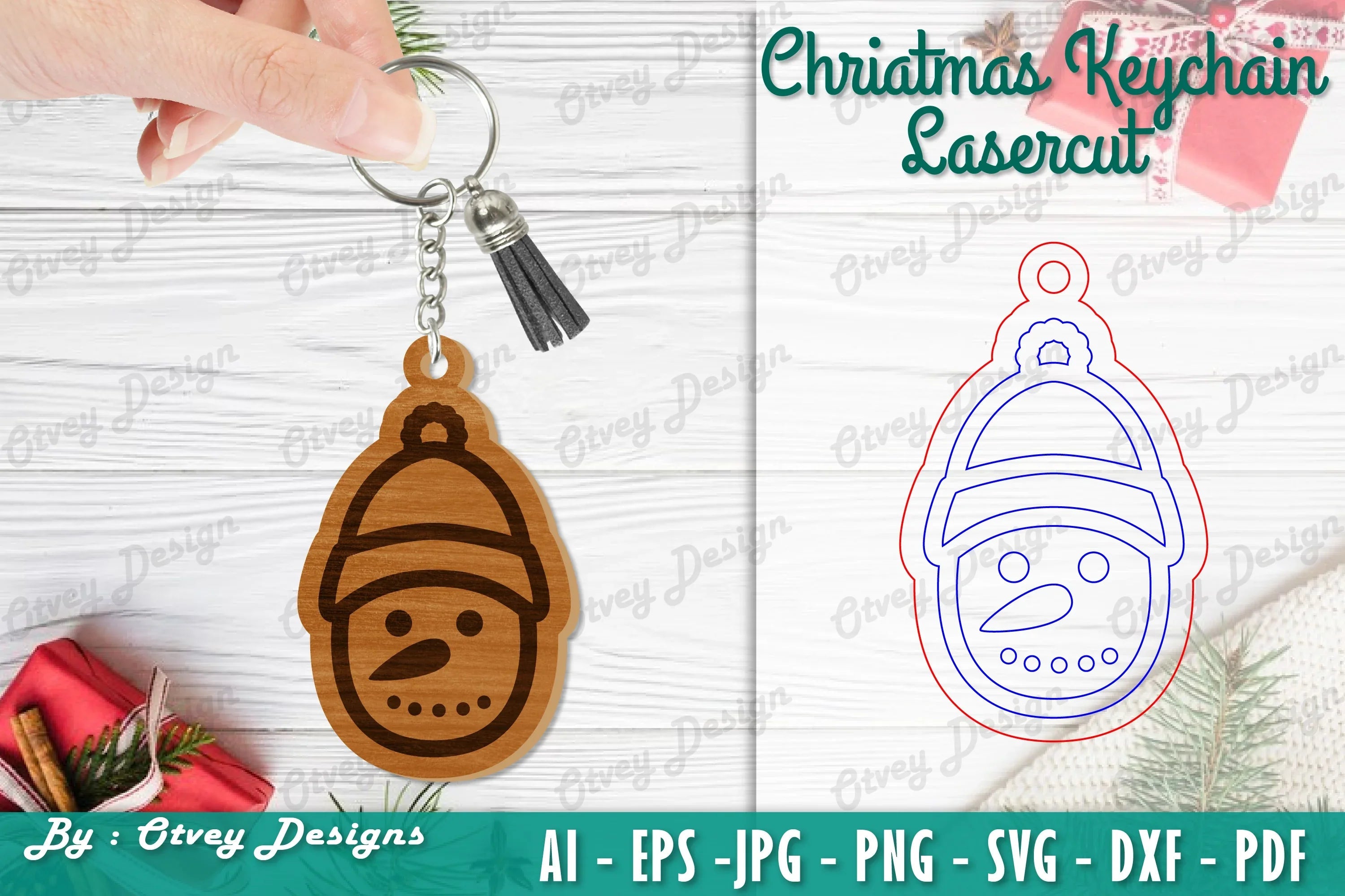 Christmas Keychain Lasercut SVG Bundle - CraftNest - Digital Crafting and Art