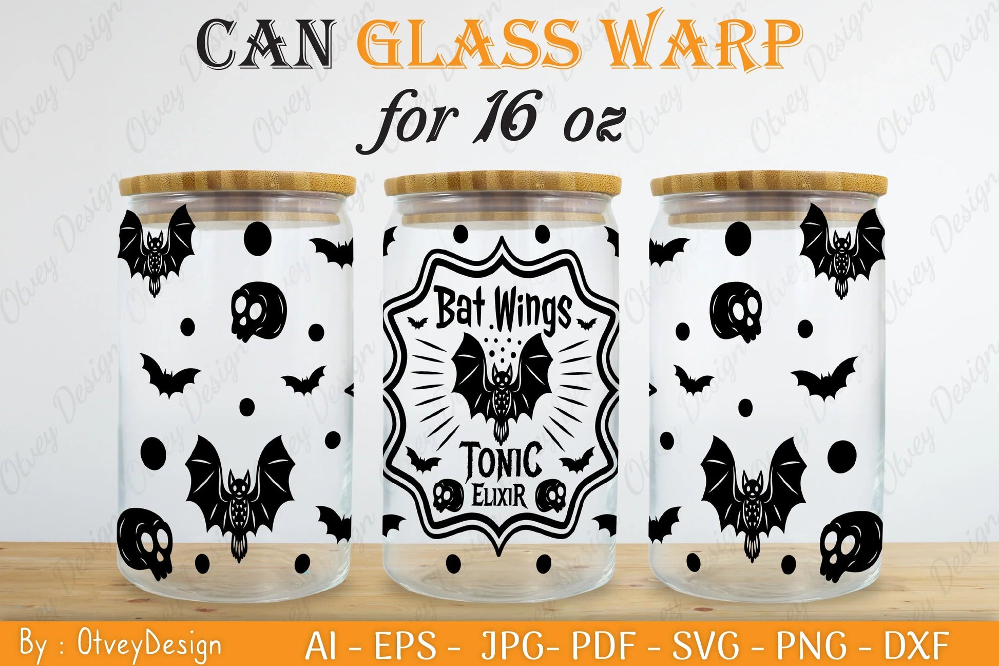 Halloween 16 oz Can Glass Wrap SVG Bundle 14 - CraftNest - Digital Crafting and Art