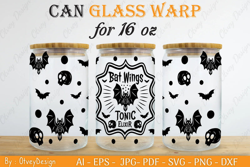 Halloween 16 oz Can Glass Wrap SVG Bundle 14 - CraftNest - Digital Crafting and Art