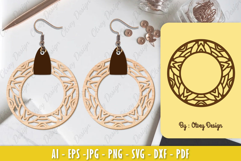 Earrings Mandala SVG Bundle 17 - CraftNest - Digital Crafting and Art