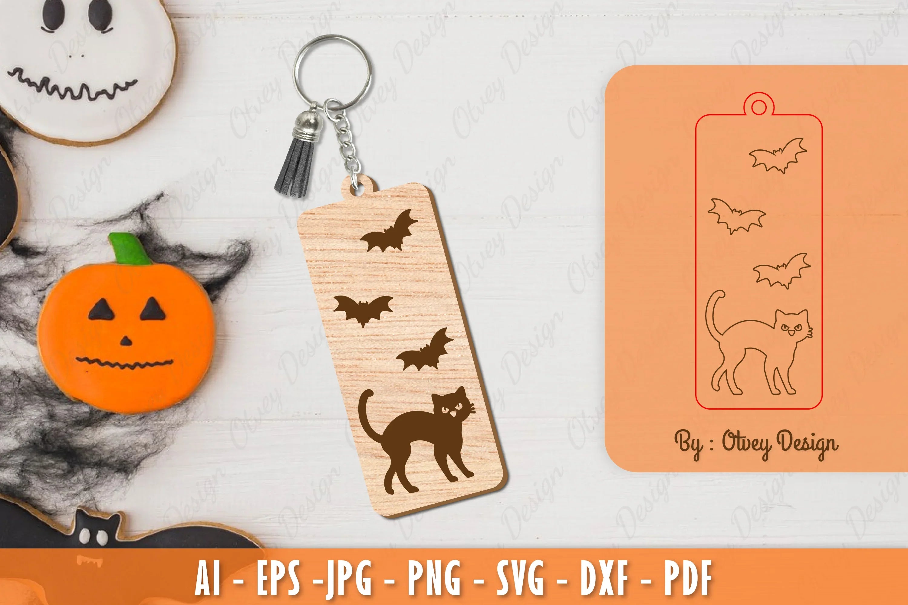 Halloween Keychain Laser Cut SVG Bundle 20 - CraftNest - Digital Crafting and Art