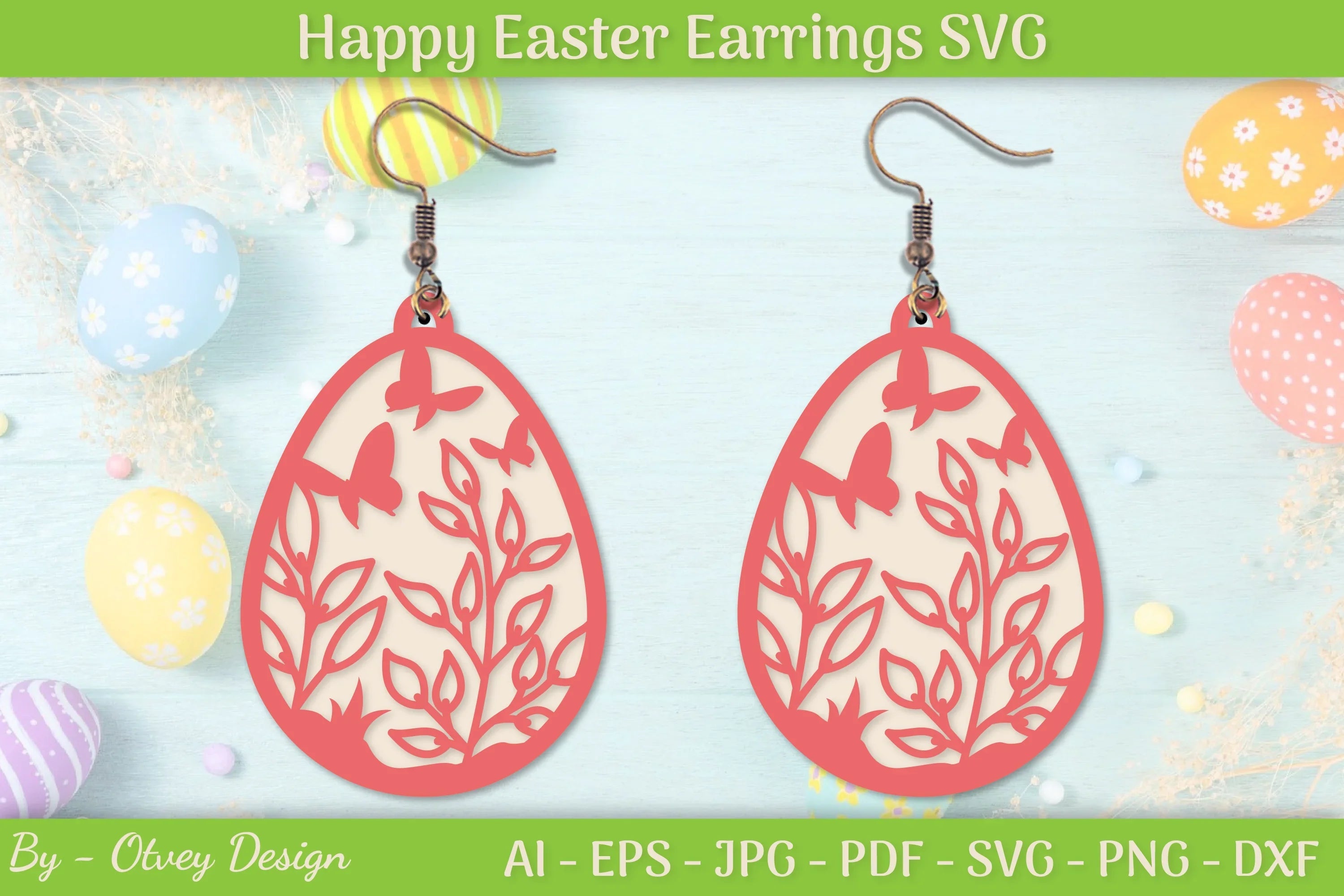 Easter Bunny Earring SVG Layered Bundle 8 - CraftNest - Digital Crafting and Art