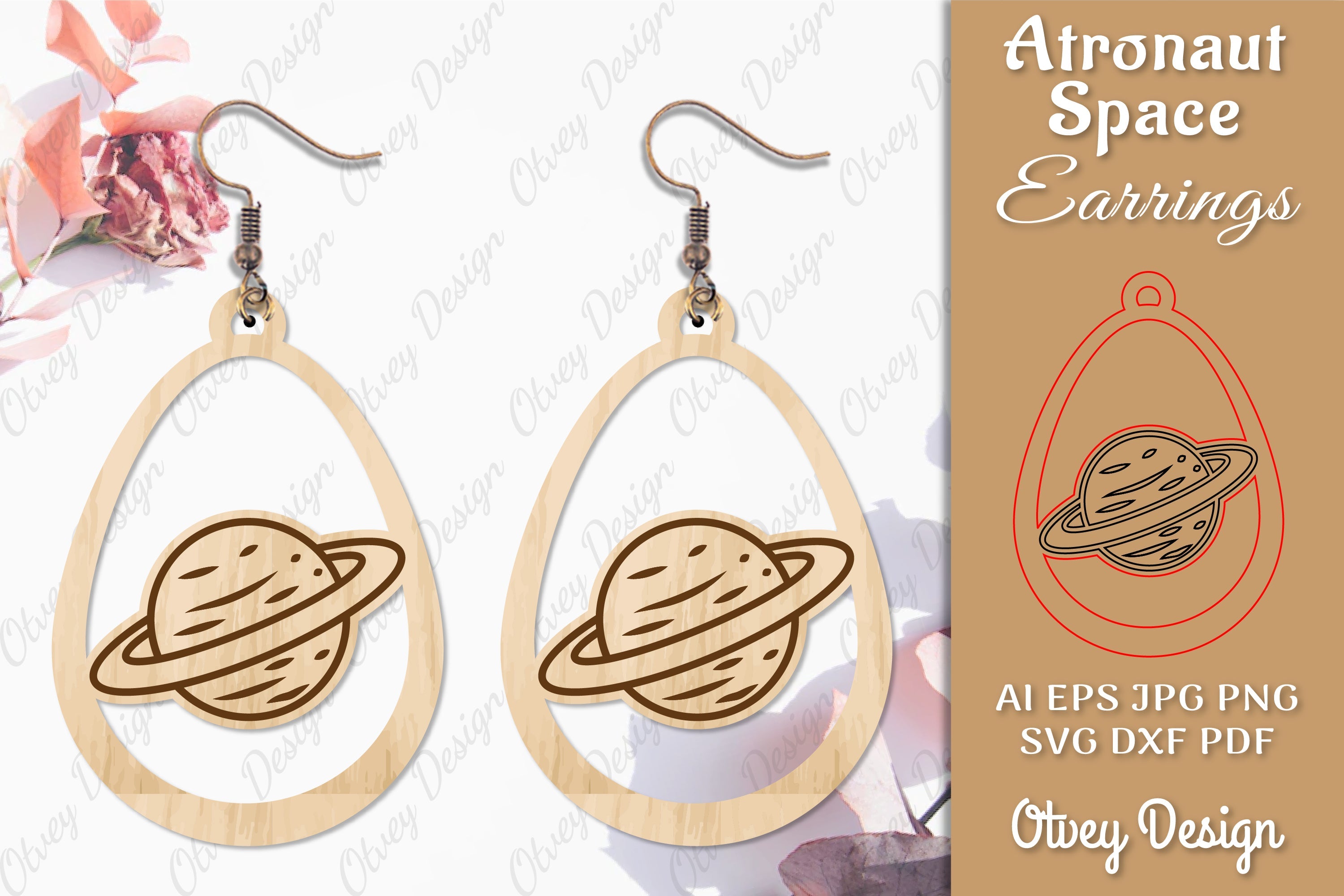Astronaut Space Keychain Earring SVG Bundle 38 - CraftNest - Digital Crafting and Art