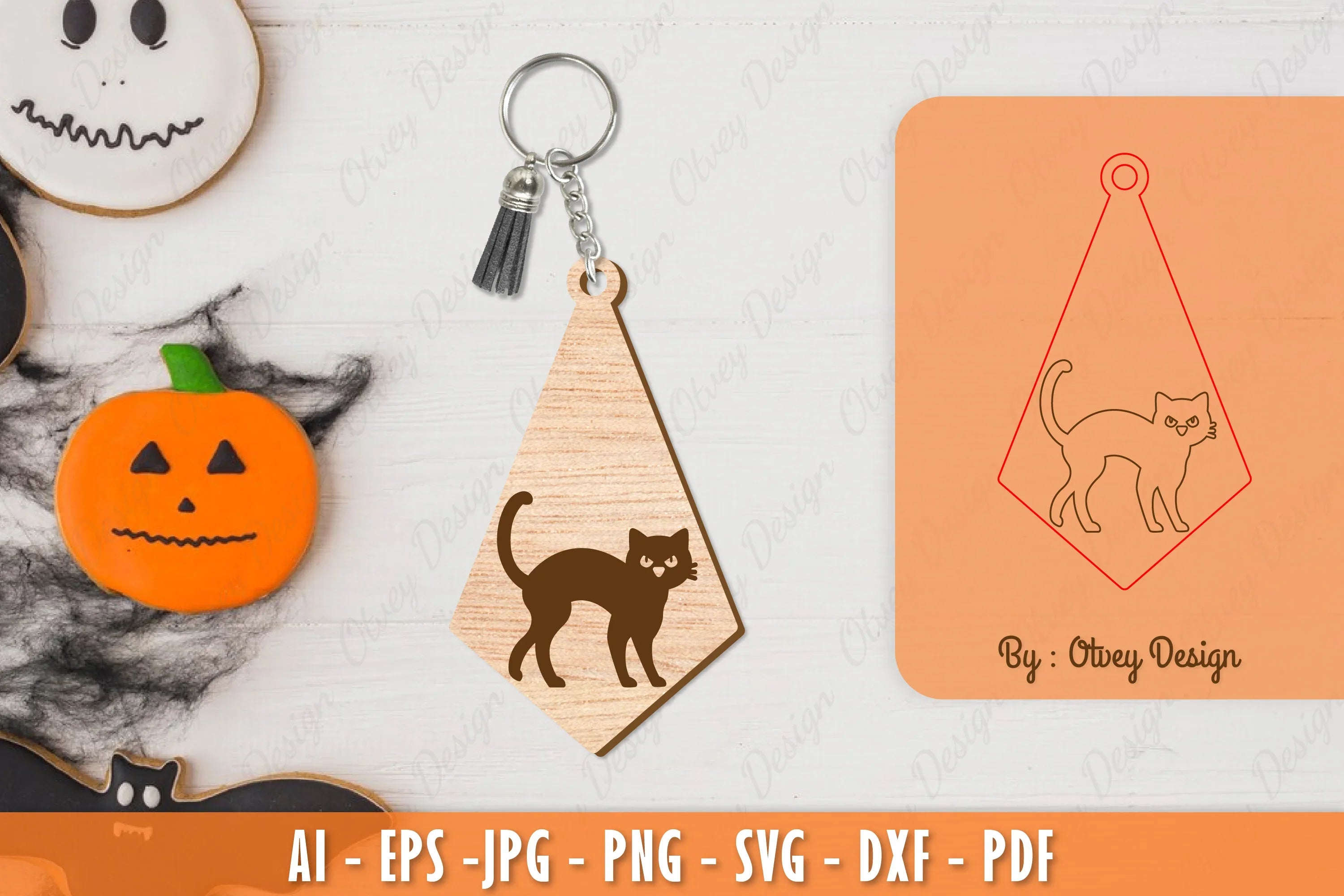Halloween Keychain Laser Cut SVG Bundle 53 - CraftNest - Digital Crafting and Art