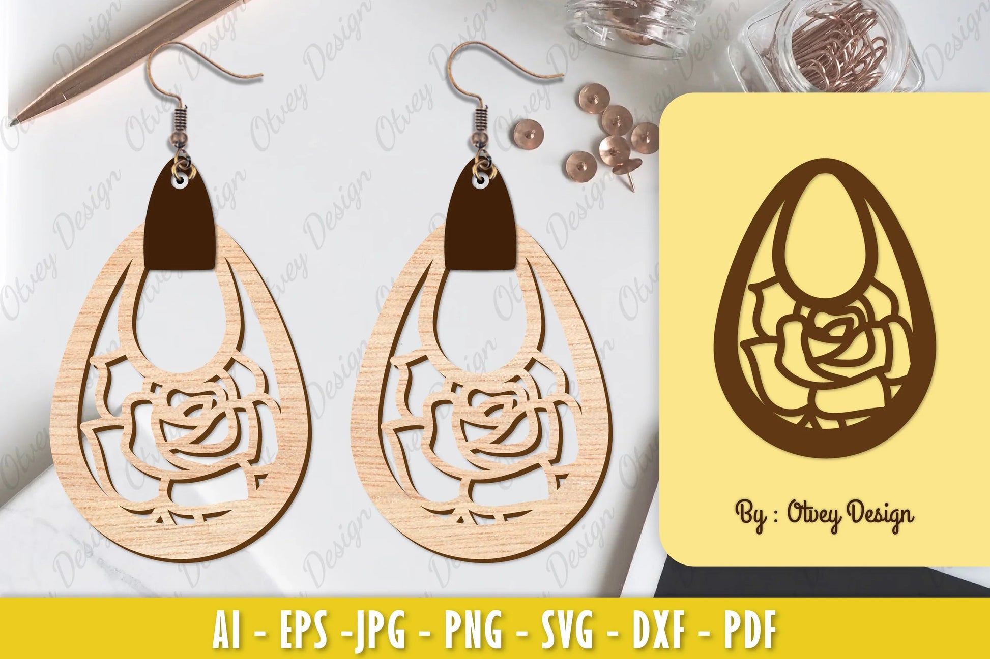Flower Earring Laser Cut SVG Bundle 58 - CraftNest - Digital Crafting and Art