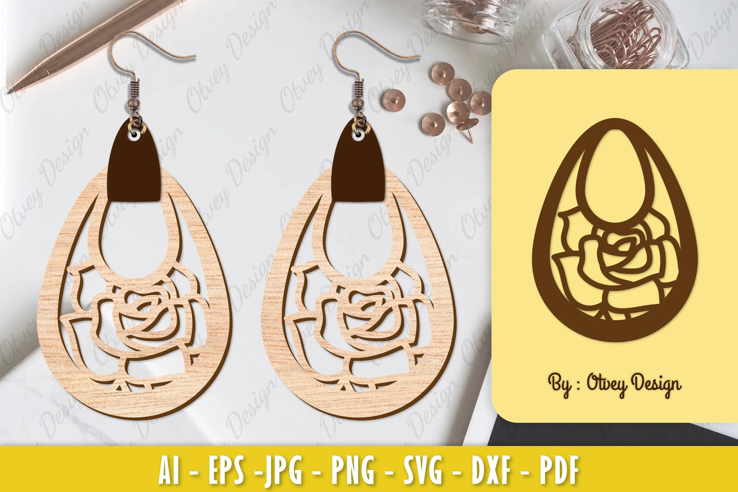 Flower Earring Laser Cut SVG Bundle 58 - CraftNest - Digital Crafting and Art