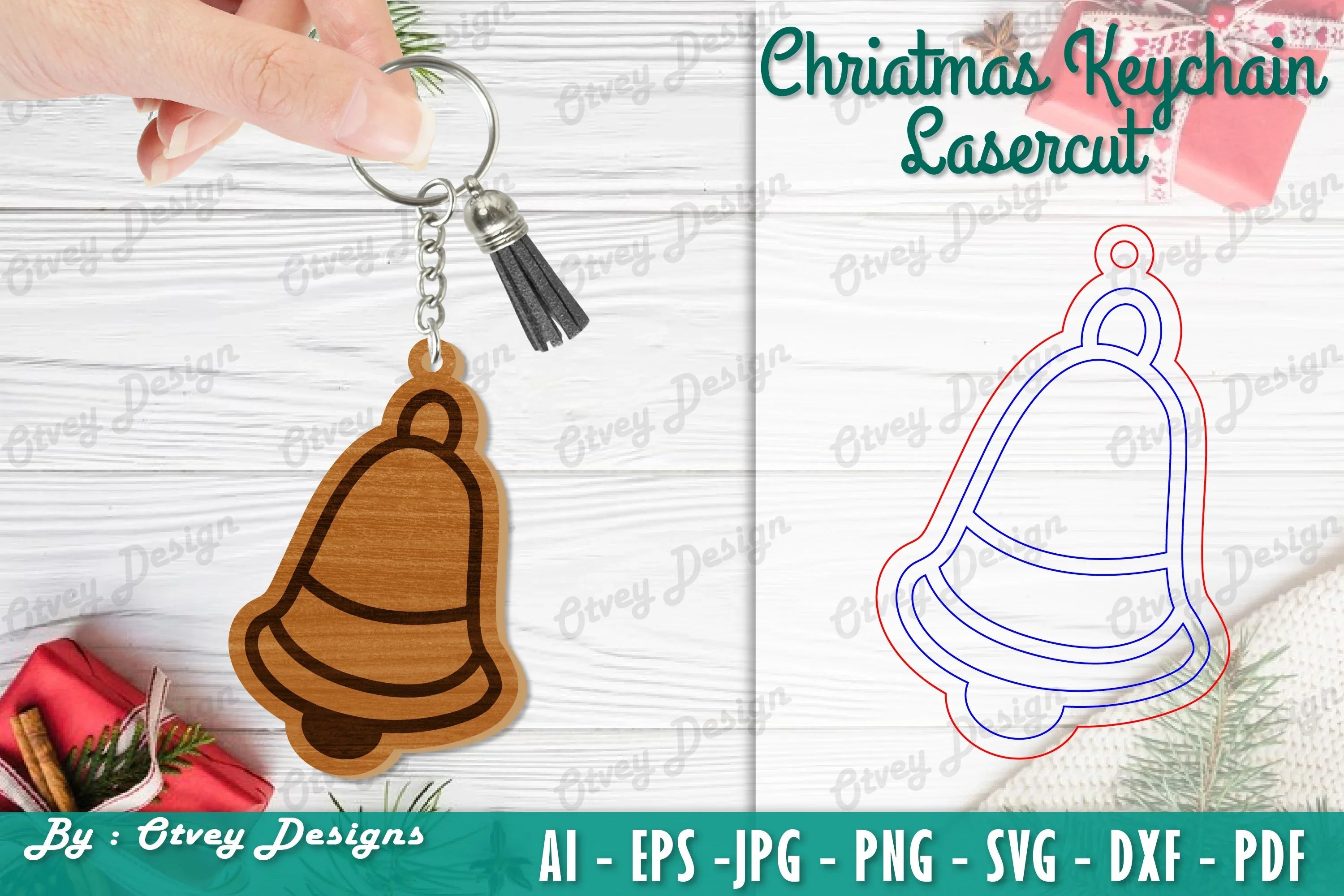 Christmas Keychain Lasercut SVG Bundle - CraftNest - Digital Crafting and Art