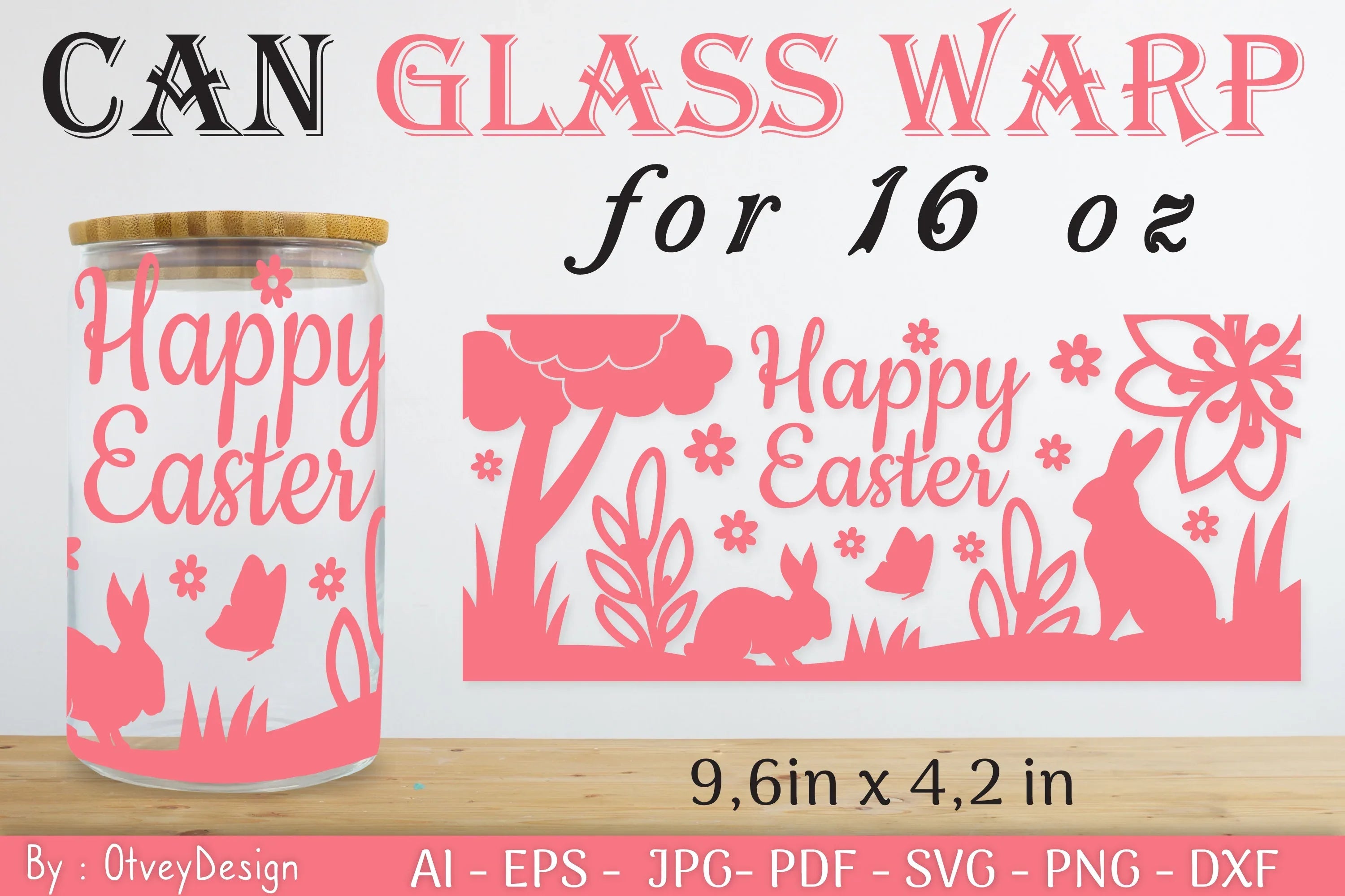 Happy Easter Day 16oz Can Glass Wrap SVG Bundle 10 - CraftNest - Digital Crafting and Art