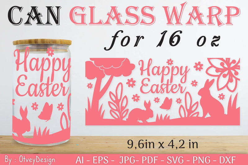 Happy Easter Day 16oz Can Glass Wrap SVG Bundle 10 - CraftNest - Digital Crafting and Art
