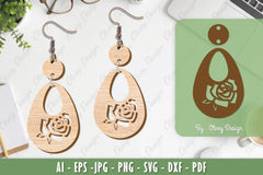 Flower Earrings Laser Cut SVG Bundle 48 - CraftNest - Digital Crafting and Art